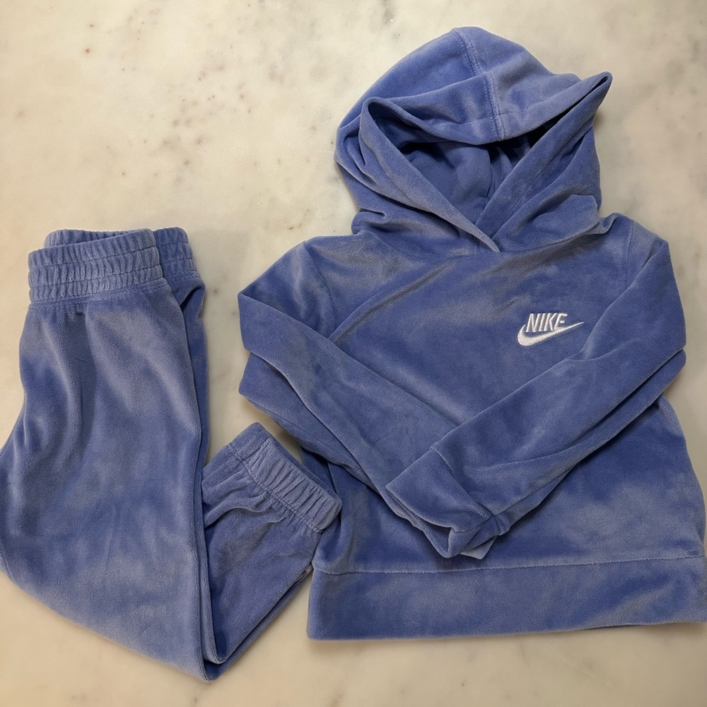 Nike blue velour track set